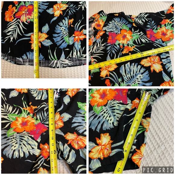 Jogal 2 Piece Hawaiian Set Tropical Floral Print Button Up Top & Short Size 3XL - Picture 5 of 16